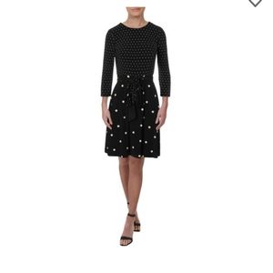 Lauren by Ralph Lauren Polka-Dot Fit & Flare Dress